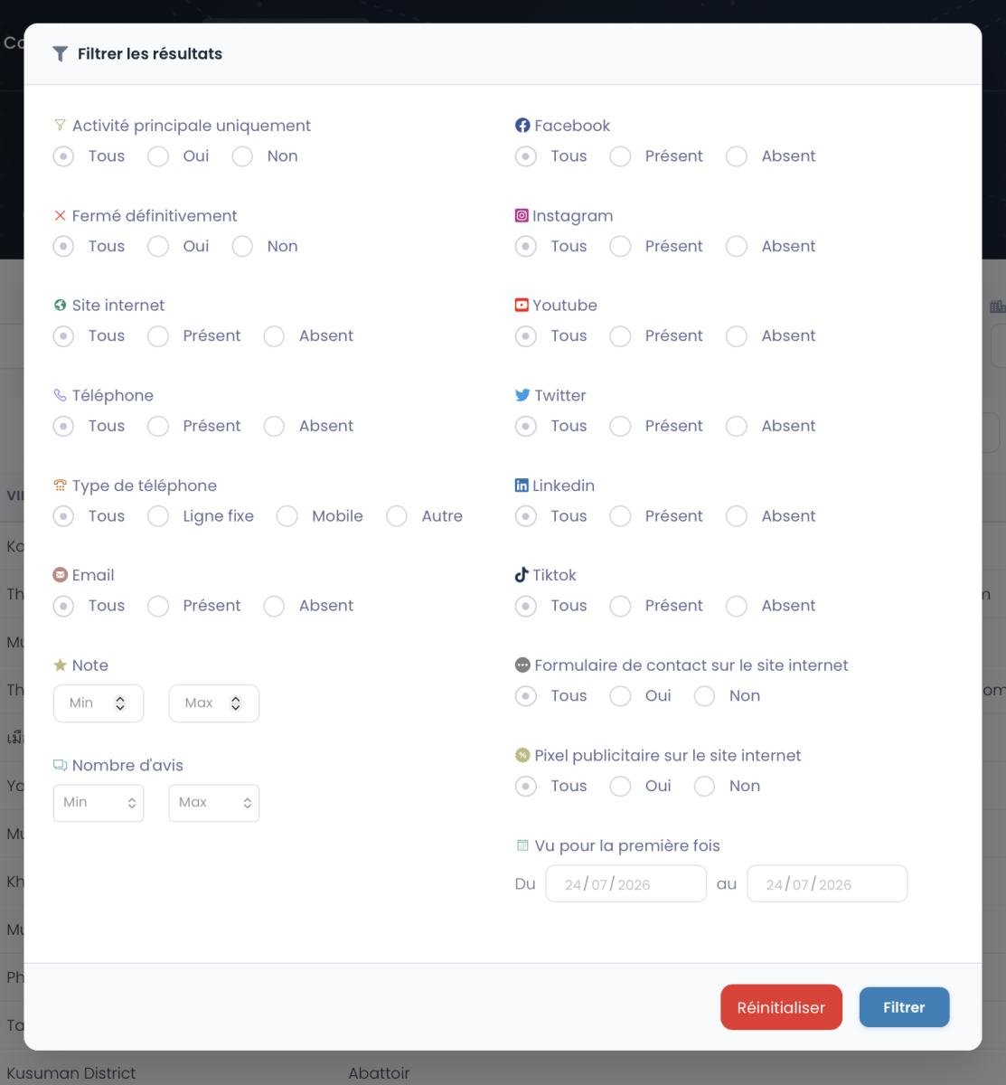 Filtres Scrap.io appliqués avant extraction pour un audit GEO SEO chirurgical de la concurrence locale