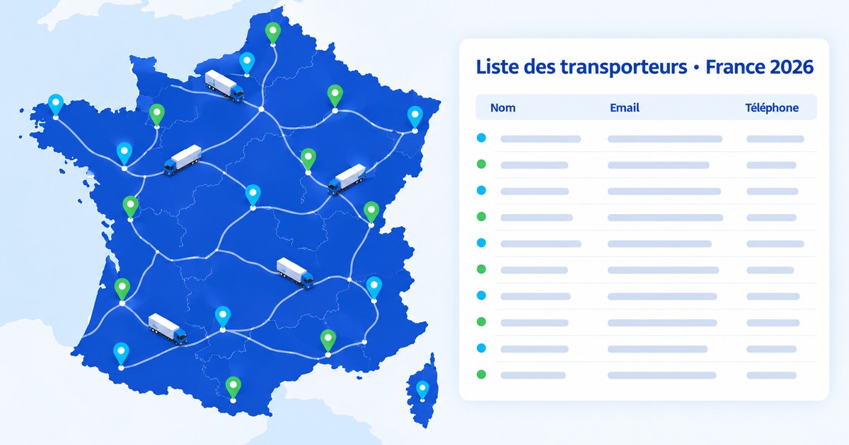 Liste des Transporteurs en France (2026) : 17 698 Entreprises + Comment Obtenir Leurs Contacts