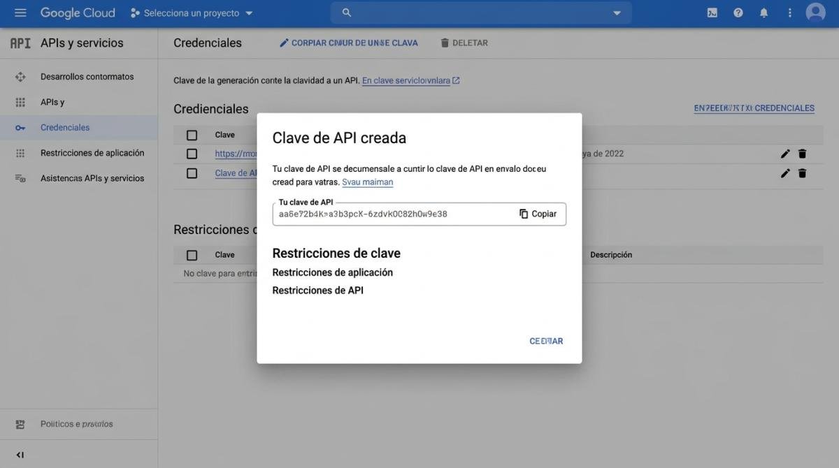 Obtener la clave API de Google Maps en Google Cloud Console